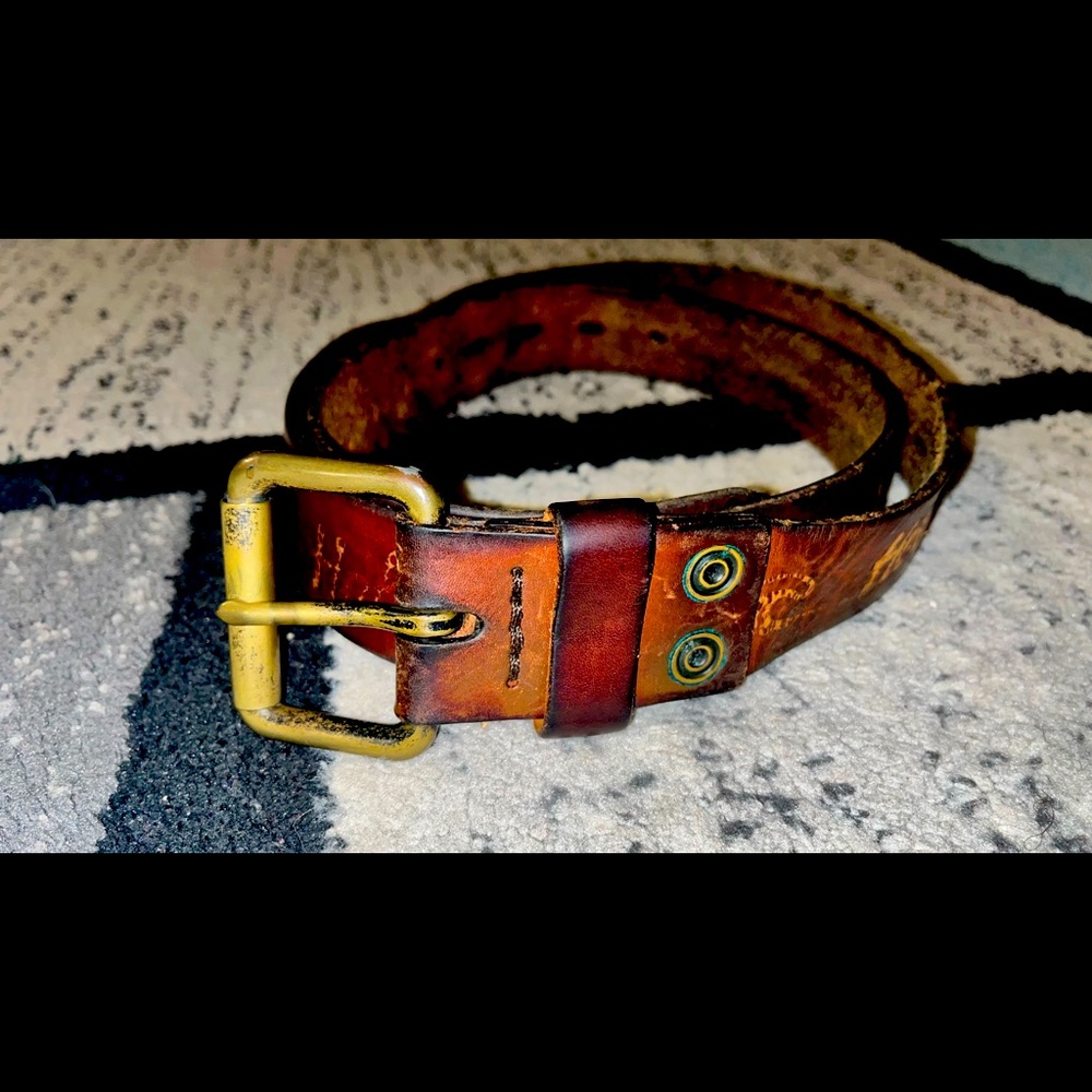 Genuine rawhide leather Hollister belt RUGGED!